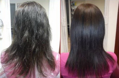 ламинирование волос:до и после